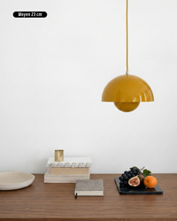 NEDO modern Scandinavian-style metal pendant in yellow by Körven Studio