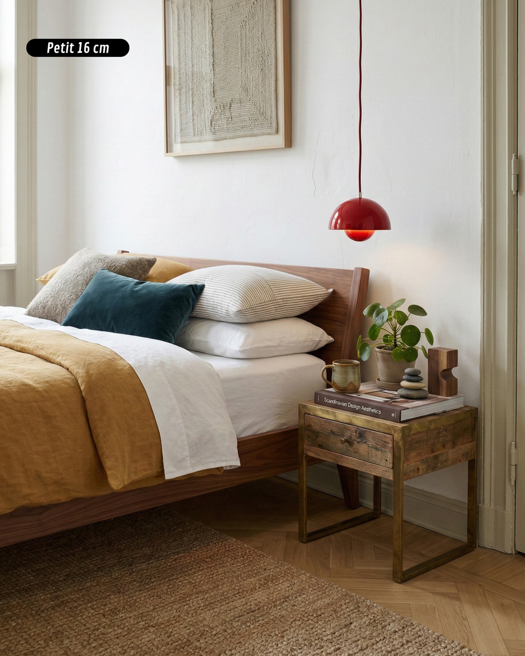 NEDO modern Scandinavian-style metal pendant in red by Körven Studio
