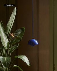 NEDO modern Scandinavian-style metal pendant in blue by Körven Studio
