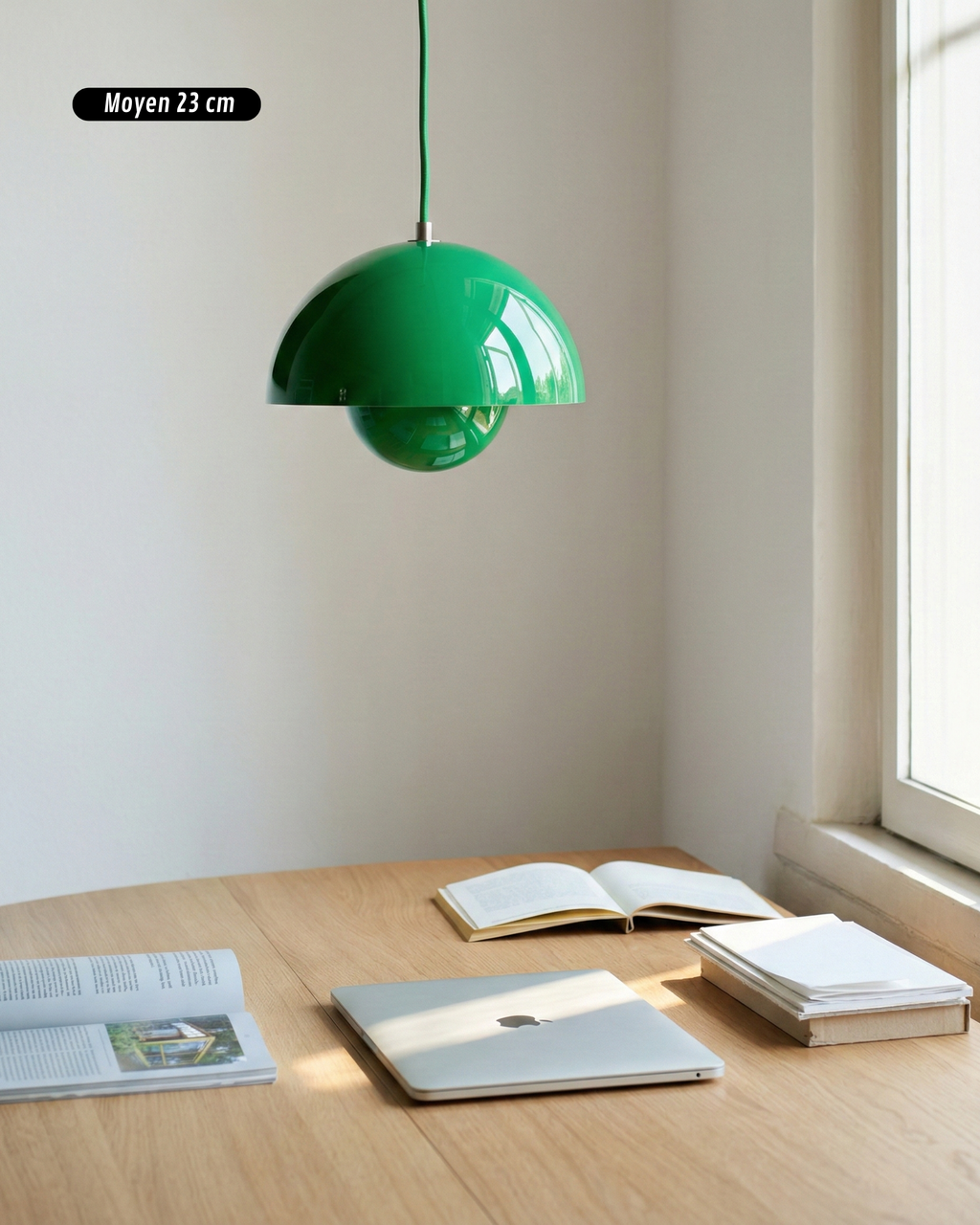 NEDO modern Scandinavian-style metal pendant in green by Körven Studio